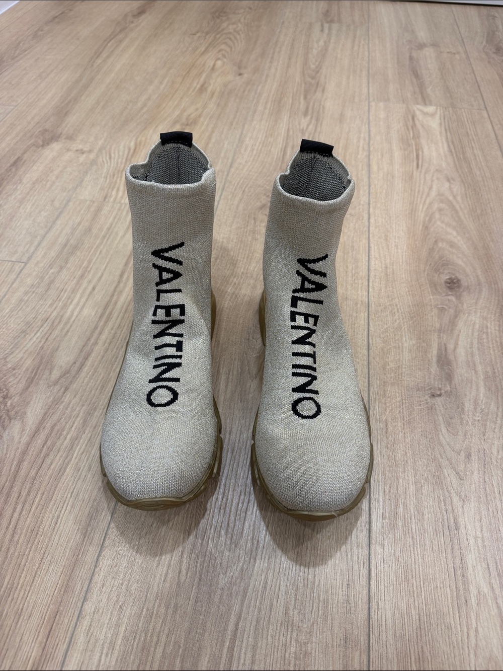Valentino black Logo Knit Boot Sneakers